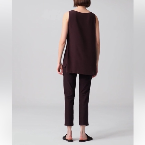 Eileen Fisher Washable Stretch Crepe High Waisted Pant in Violette minimalist - Picture 4 of 11